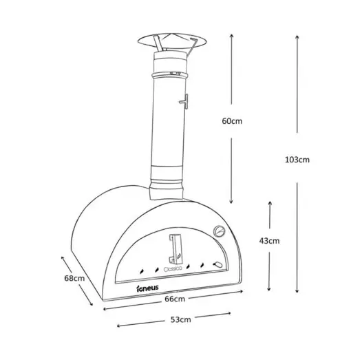 Igneus Classico Pizza Oven Dimensions