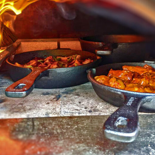 Igneus 3 part cast iron pan set - pizza oven accessories