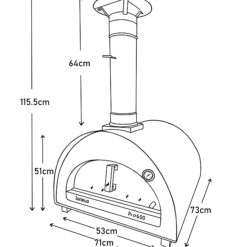 Igneus Pro 600 pizza oven - Measurements - Dimensions