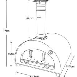 Igneus Pro 750 pizza oven - Measurements - Dimensions