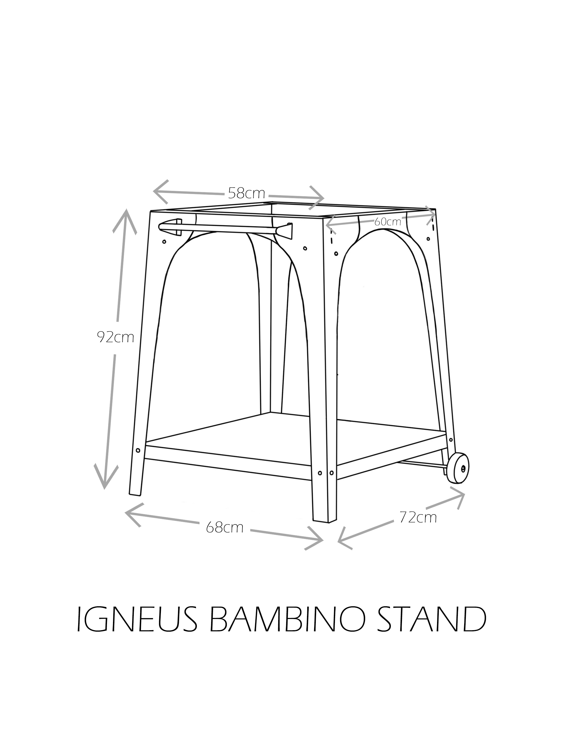 Igneus Bambino stand - dimensions