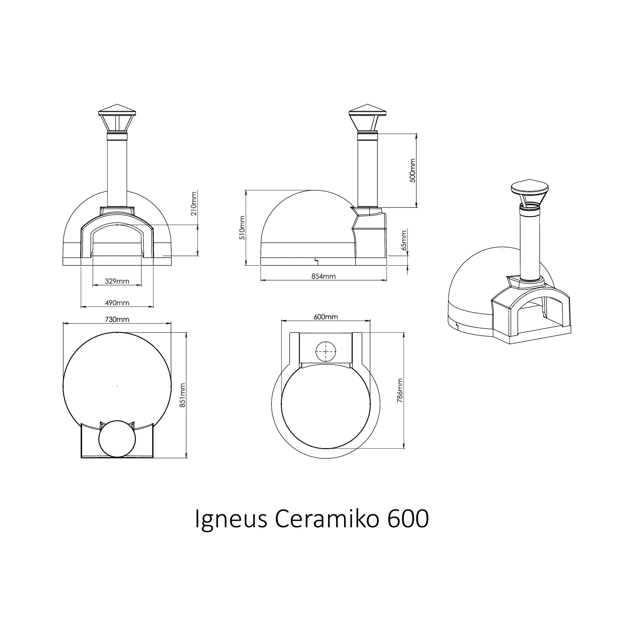 Igneus Ceramiko 600 Wood Fired Pizza Oven - Image 11