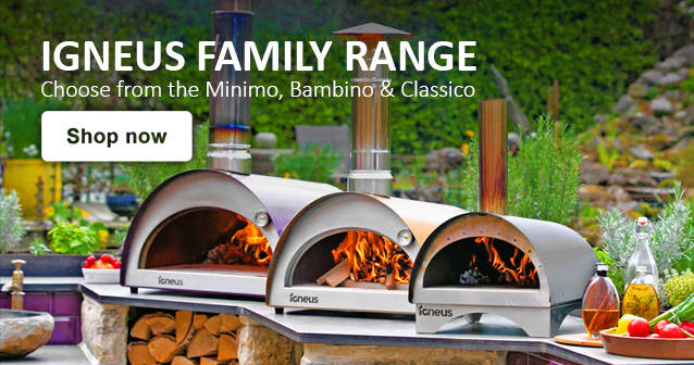 Igneus Family Range wood fired pizza ovens - minimo, bambino, classico - Igneus wood fired pizza ovens uk