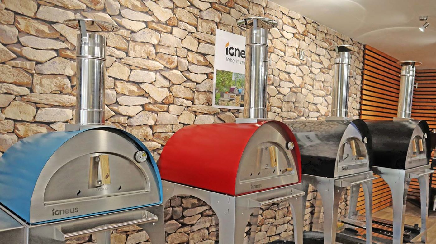 Igneus wood fired pizza oven range uk showroom